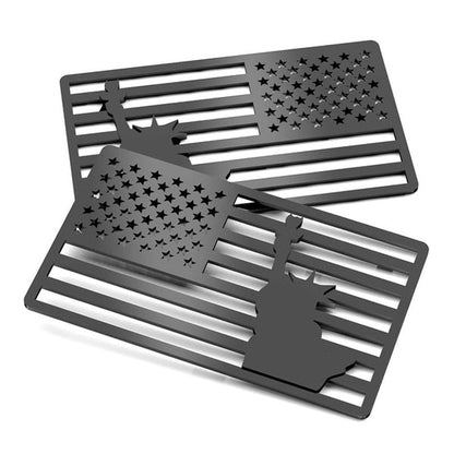 3D All-Black American Flag Emblem Decal